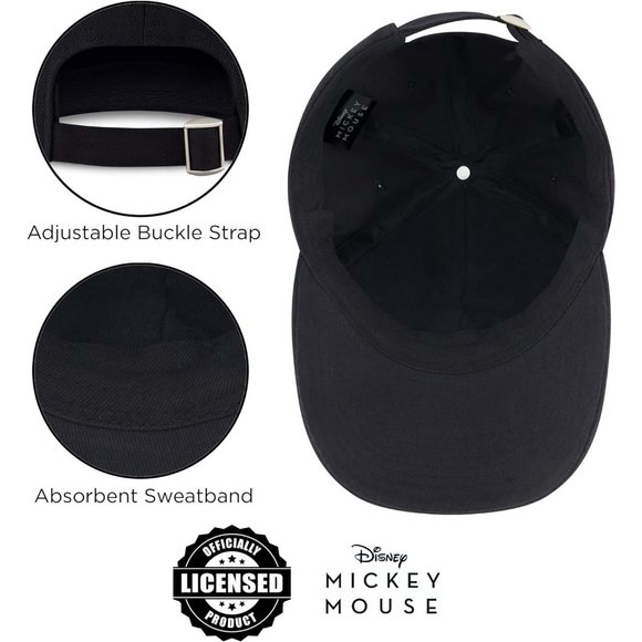 Men's Beautiful Mickey Mouse Adjustable Baseball Cap for Adult - Black - Picture 7 of 8